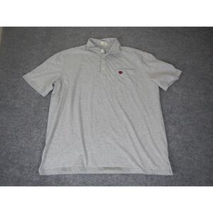 Johnnie-O Hangin' Out Gray Polo Shirt Men's XXL Red Logo Cotton‎ Spandex Blend